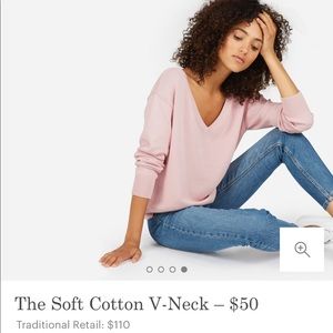 NWT Everlane pale pink cotton sweater